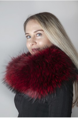 Bordeaux Finnraccoon fur neck warmer